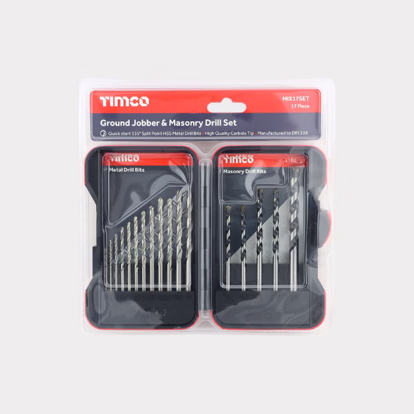 HSS & MASONRY DRILL BIT SET 17 PIECES