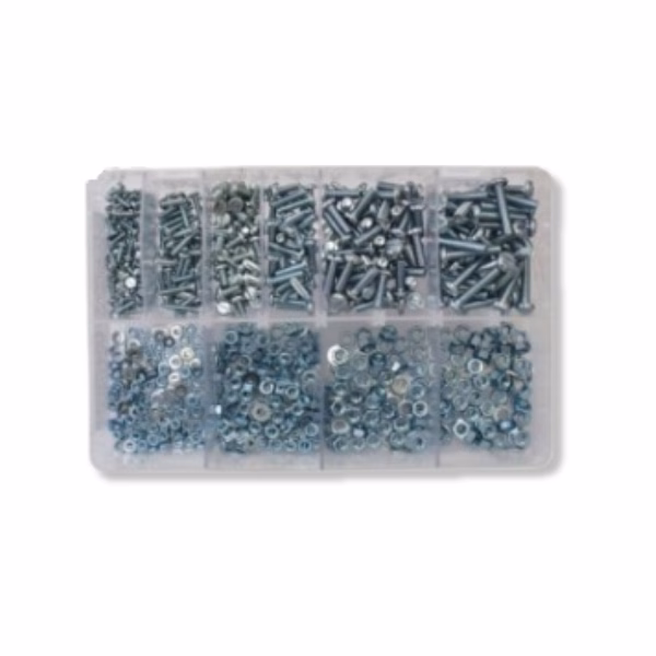 Assorted Hex Sets, Nuts, Nylocs & Washers BZP 900 Pieces